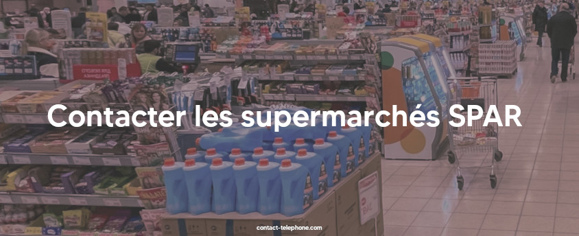 Rayon principal et caisses d'un supermarché.